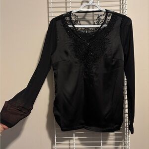 Black Long Sleeve Blouse with Classic Design